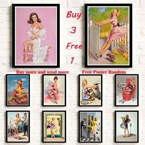 World War II Red PIN-UP SEX GIRLS USSR Soviet Vintage White Coated Paper Posters Bar Cafe Living Room Wall Decorative Paintings