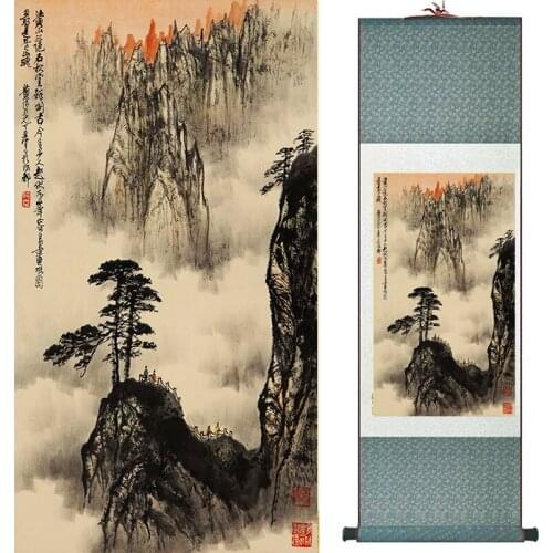 Top quality crane and great Wall Painting Home Office Decoration Chinese scroll painting Crane and tree painting 040712