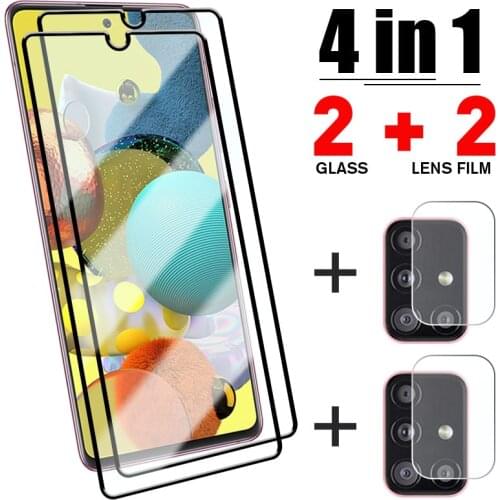 4in1 Premium Full Coverage Glass For Samsung A52 A51 A32 A31 A72 A71 Protective Glass On Samsung A21 A21S A12 A50 M21 M31 M51