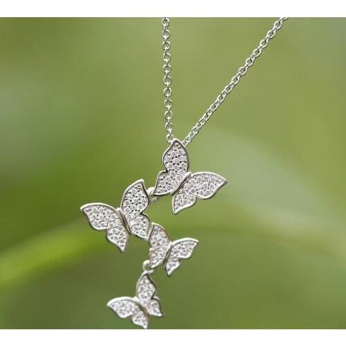 SMJEL Crystal Butterfly Statement Necklaces Pendants Woman Chokers Collar Cz Butterfly Necklace Chunky Jewelry Gift