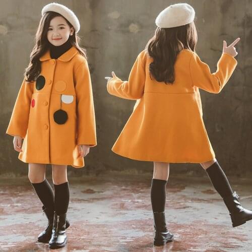 Winter Coat For Girls Thick Wool Jacket For Girls Fashion Dots Kids Outerwear Autumn Teenage Clothes For Girls 4 6 8 10 12 Years
