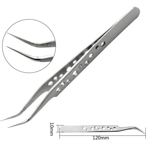 1PC ESD Industrial Tweezers Anti-static Anti-Magnetic Stainless Steel Tweezers For Electronics Soldering Maintenance Tool