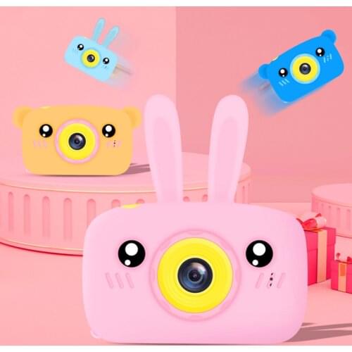 1080P HD Digital Mini Kids Camera Rabbit Cartoon Video Photo Display Toys Outdoor Photography Props for Child Birthday Gift
