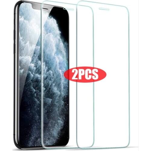 2Pcs Protective Glass On iPhone 11 12 Pro Max XS XR 7 8 6s Plus SE Screen Protector For iPhone 12 Mini 11 Pro Max Tempered Glass
