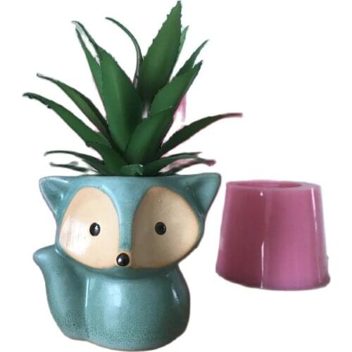 3D Animal Vase Silicone Concrete Planter Mould Handmade Resin Craft Clay Pot Mold