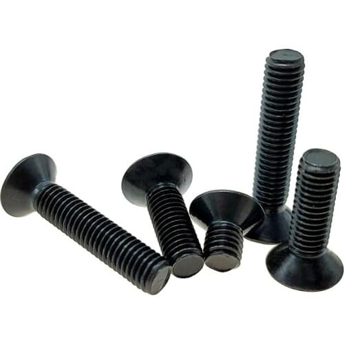 500PCS DIN7991 Grade 10.9 high strength Flat Head Screws M2.5x14 M2.5x16 M2.5x18 black countersunk head hexagon screw