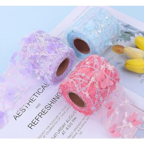 7.5cm/8cm/10cm/12cm Gauze Butterfly Ribbon 9MDIY Handmade Material Gift Packaging Bow Tiara Hair Bow Clothing Accessories