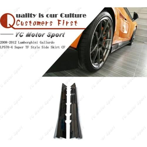 Car Accessories Carbon Fiber Super T Style Side Skirts Fit For 2008-2012 Gallardo LP570-4 Side Skirt Car-styling