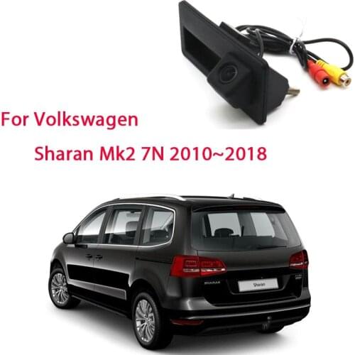Car Trunk Handle Camera For Volkswagen Sharan Mk2 7N 2010 ~ 2018 Full HD CCD Night Vision Rear View Camera high quality RCA