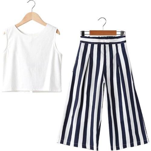 Childrens Clothing Childrens Sets girls two-piece set cotton summer girls sleeveless top tees set 110/120/130/140/150/160cm