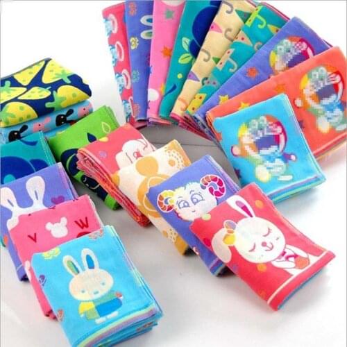 Baby FaceTowel 25x50cm Cotton Children Towels Soft Cartoon Handkerchief Bath Towel For Newborns 26x50cm