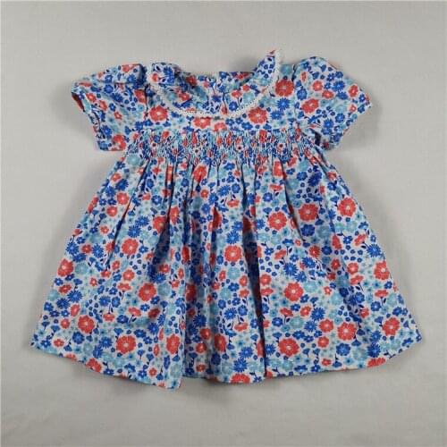 Girls Kids Floral Dresses For 2021Infant Party Doll Smocked Vestidos Dress 1-3 Years Princess Wedding Party Boutiques Costumes