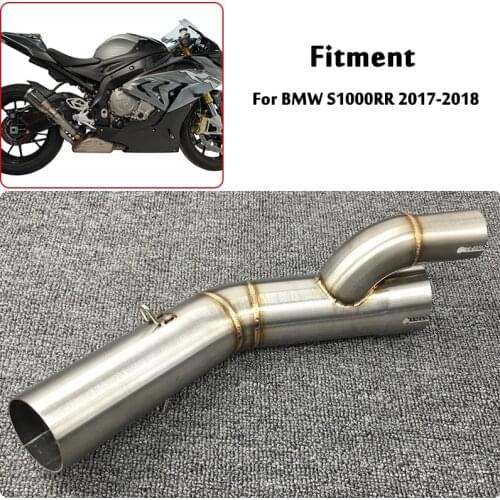 For BMW S1000RR 2017-2018 Exhaust Connecting Link Pipe Middle Mid Tube Slip On 51mm Modified Motorcycle System
