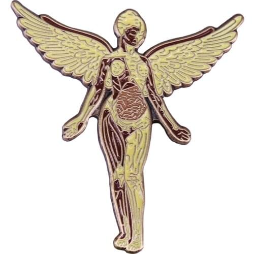 Nivana In Uteruss Enamel Pin Golden Angel Badge Rock Music JewelryBoy friends girlfriends Adults kids Gift