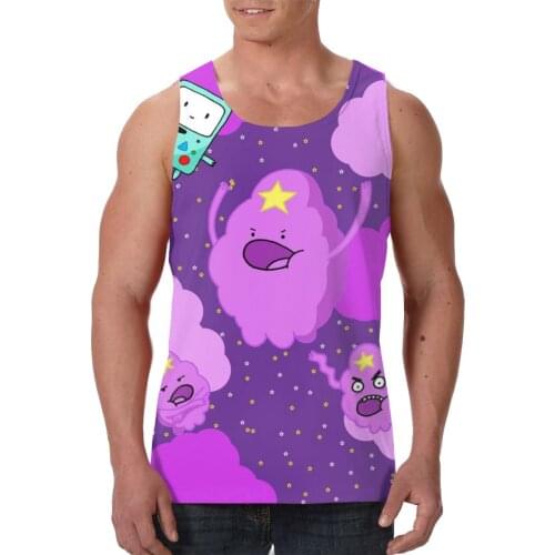 Brand gym clothing singlets bodybuilding tank top Adventure Time men fitness muscle guys sleeveless vest Tanktop