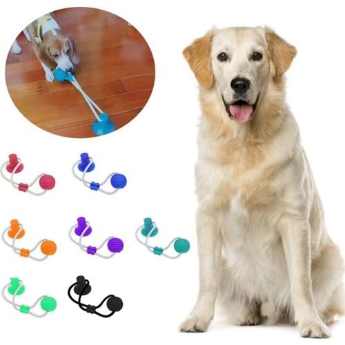 Dog Toys Interactive Suction Cup Push TPR Ball Toys Elastic Ropes Dog Tooth Cleaning Chewing Toys Dogs Accessories Pet Supplies