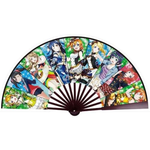 Date A Live Tokyo Ghoul Lovelive SAO BRS Parasyte Attack on Titan Totoro Conan Akame ga KILL In solitude 10'' cosplay Hand Fan