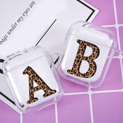 Leopard 26 Alphabet Letter A To Z Soft Silicone Case For Airpods Pro 2 1 Bluetooth Wireless Earphone Cover Charging Box Bag