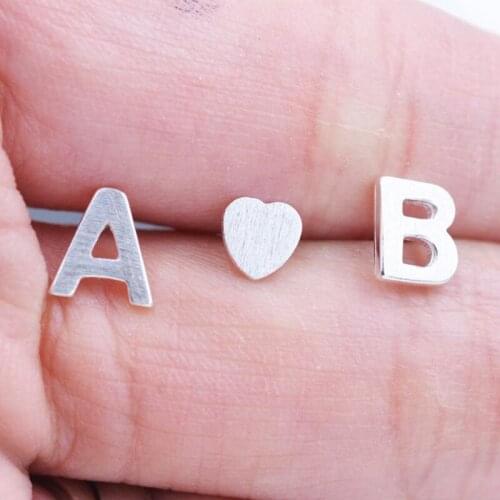 Stainless steel small initials, single sterling silver personalized earrings, monogram jewelry, the perfect gift for her