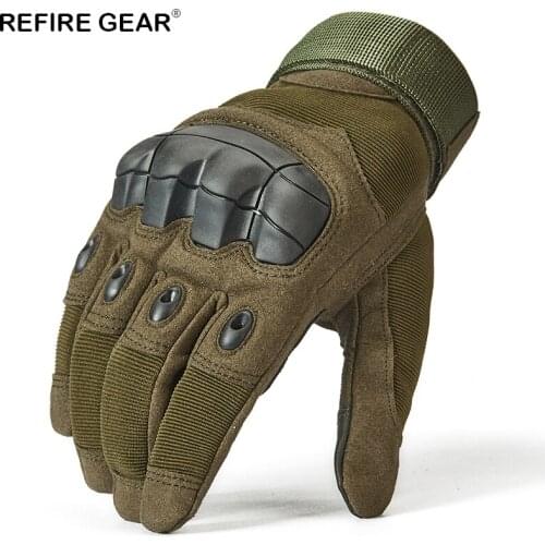 ReFire Gear Outdoor Full Finger Tactical Gloves Men Camping Hunting Hiking Gloves Bycicle Accessories Riding Cycling Gloves Bike