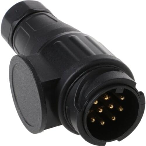 N0HF Auto Car Trailer 13 Pin Plug Connector Socket Caravan Waterproof Adapter