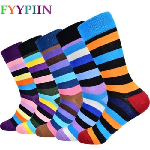 New mens socks stripes classic mens cotton socks casual fashion socks