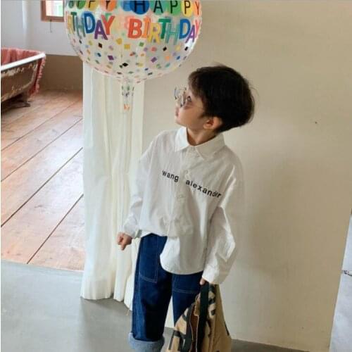 2021 new girls boys shirt cotton full sleeve autumn kids top