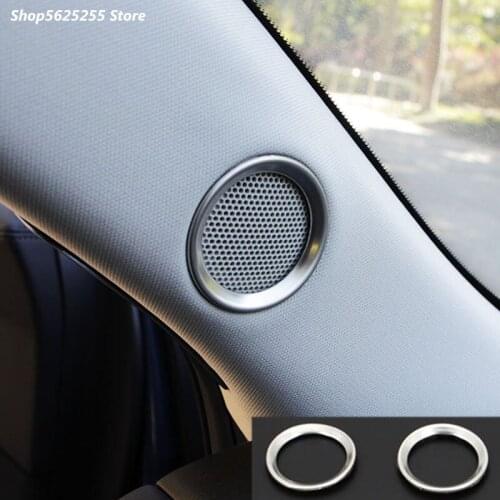 Speaker Sound Ring Trim Cover For Mazda CX-5 CX5 2017 2018 2019 2020 Accessories Stainless Steel Decoration Interior Mouldings