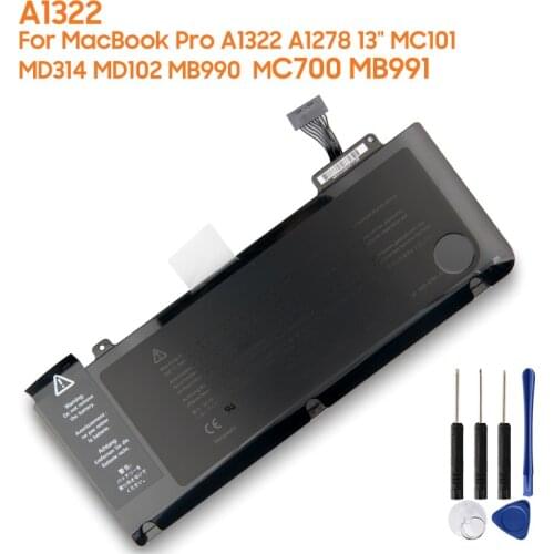 Original Replacement Tablet Battery For Mac MacBook Pro A1322 A1278 13" MB990 MC700 MB991 MC101 MD314 MD102 Authentic