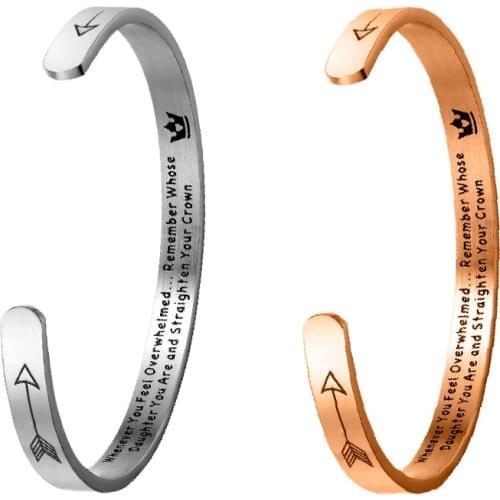 Remember You Are And Straighten Your Crown Bracelet Bangle Open End Jewelry Gifts SP99