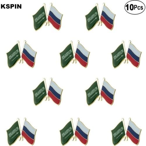 Saudi Arabia & Russia Lapel Pin Flag badge Brooch Pins Badges 10Pcs a Lot