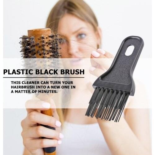 Professional Plastic Comb Cleaner Practical Light convenient Black Soft Handle Hair Brush Cleaning Embedded Styling Tools