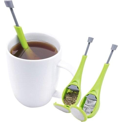 Tea Strainer Flavor Total Tea Infusers Reusable Food Grade Plastic Tea Coffee Strainer Measure Swirl Steep Stir Press New