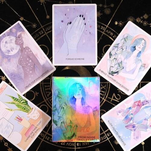 Shine From Inside Oracle Card For Fate Divination English Tarot Card Dect for Beginners Divination Game LIGHT SEE ANGEL