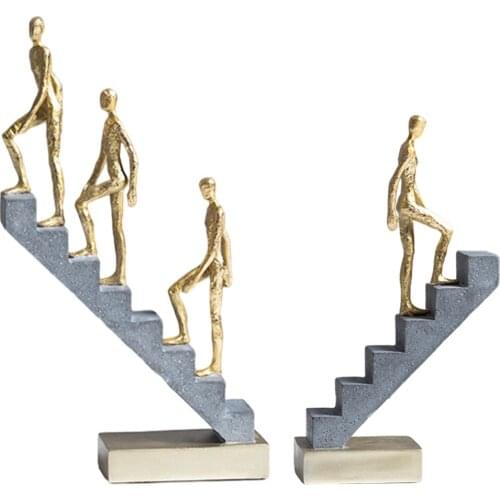 Go Up Stairs Thinker Sculpture Modern Figurine Statue Desk Decor Artwork