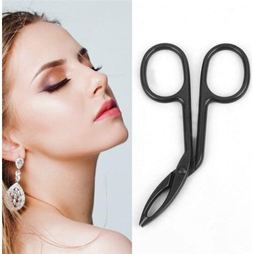 1pcs Black Cosmetic Trimmer Eyelash Clipper Eyebrow Tweezer Face Hair Remove Make Up Scissors Makeup Pinzas Tool