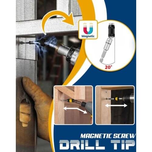 Impact Tough Bit Holder Magnetic Pivoting Bit Tip Holder Swivel Screw Drill Tip with 20° Pivot Mode, Quick Change Locking