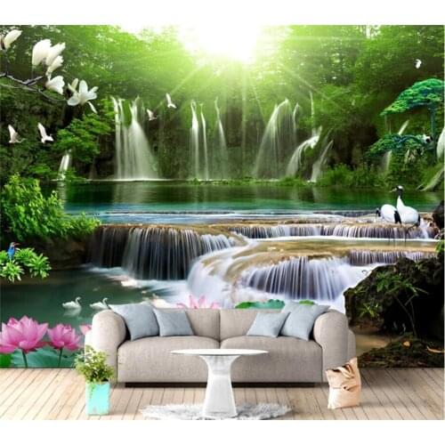 Wellyu Custom wallpaper 3d murals flowing water wealth wealth living room sofa background wall papers home decor papel de parede
