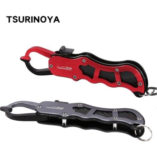 TSURINOYA Fish Lip Grip Aluminum alloy + Carbon Fiber Fishing Gripper Ultra Lightweight Rope Secure Pliers Fishing Tackle Tool