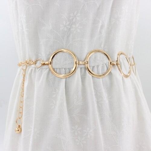 Beautiful Boho Style Chain Women ’s Waist Belt Elegant Gold Silvery Dress Love Belt Chain Metal Waist