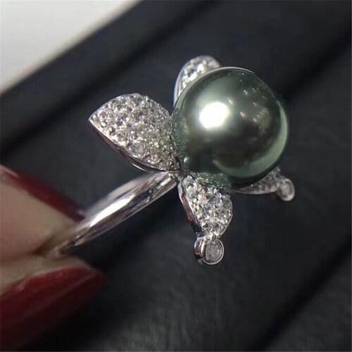 Wholesale Classic 925 Silver Ring Accessories Settings Adjustable Blank Pearl Ring Setting Base For Women Diy Jewelry Making