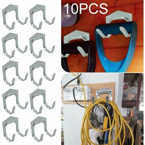 10 Pcs Metal Tool Storage Wall Hook Double Hanger Holder Hanging Garden Garage Free Kitchen supplies Bathroom supplies