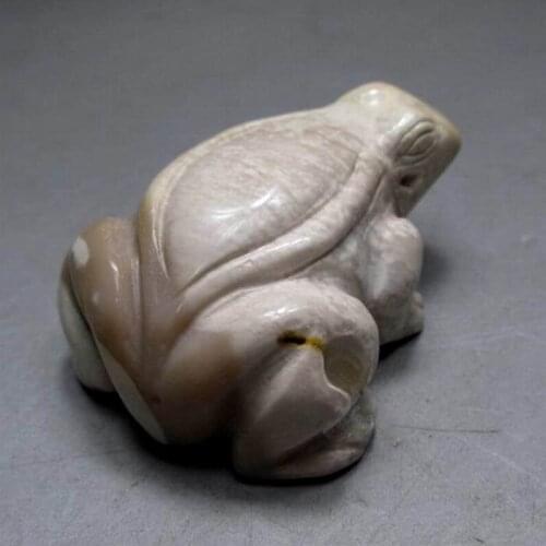 2.2"/61g Crazy Agate Frog Handmade Stone Carving - crystals and stones healing Mineral specimen Home Decor feng shui XX0325/06