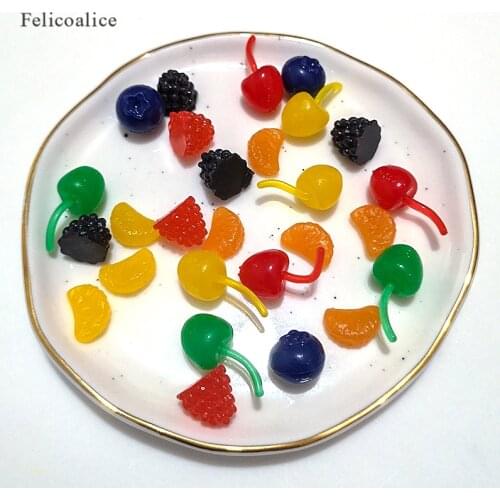 20pcs/bag Slime Supplies Toys Mini Simulation Fruit Charms DIY Accessories Filler For Fluffy Clear Slime Clay