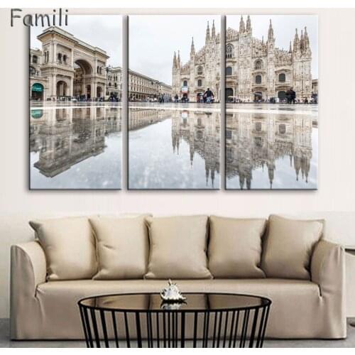 3 pieces of canvas art Rom italy night landscape on canvas HD print modern home decoration living room wall painting artwork