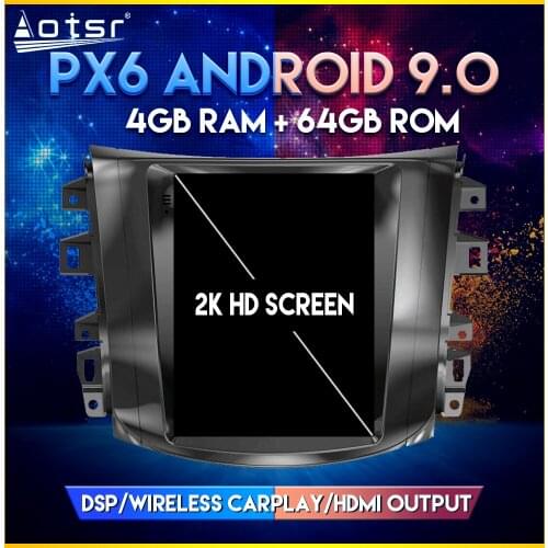 Car Video-player For Nissan Navara 2017 4+64GB Android 9.0 Tesla style Vertical screen Car GPS Navigation Player CARPLAY
