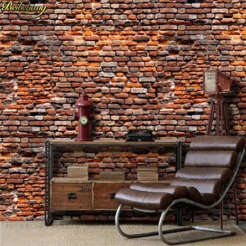 Beibehang Custom Photo Wallpaper Mural European and American Retro Brick Wall Texture Background papel de parede 3D Wall paper
