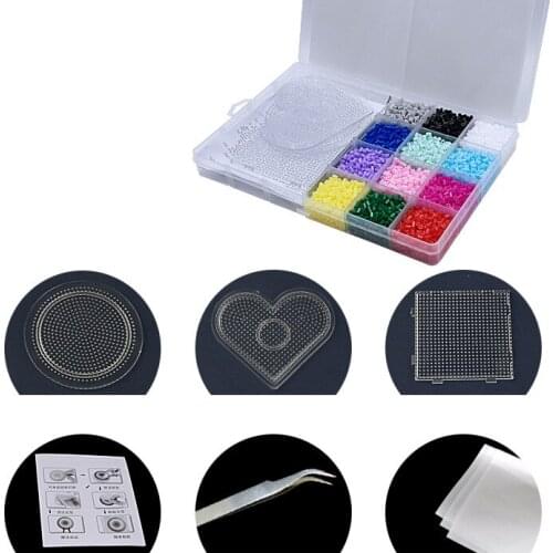 6500 Pcs 2.6mm Hama Beads 12 Color New Perler Beads with 3 Template Kids Education Diy Toys Perler Bead Pegboards