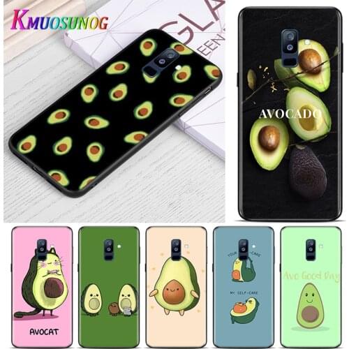 Cute Cartoon Avocado Food For Samsung Galaxy A9 A8 Star A8S A7 A6 A6S A5 A3 Plus 2018 2017 2016 A750 Black Phone Case