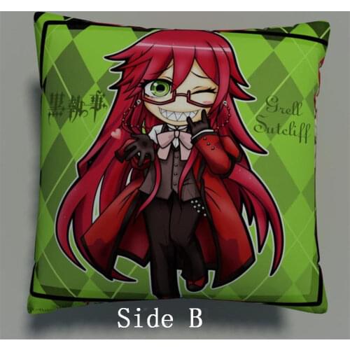 Black Butler Kuroshitsuji Anime Two Side Pillowcases Hugging Pillow Cushion Case Cover Otaku Cosplay Gift New 343